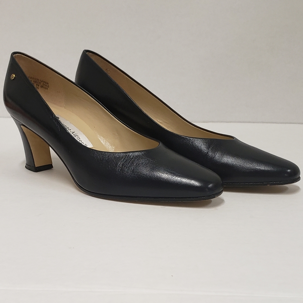 Etienne Aigner Navy "Taylor" Classic Mid Heel Pump